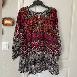 Catherines Boho Peasant Blouse. Size 4X